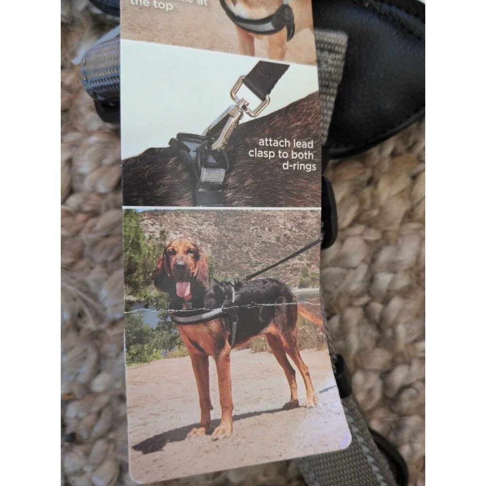Good2Go Padded Soft Stepin Dog Harness, Size XL/ XXL Gray Quick Fit Secure Clip